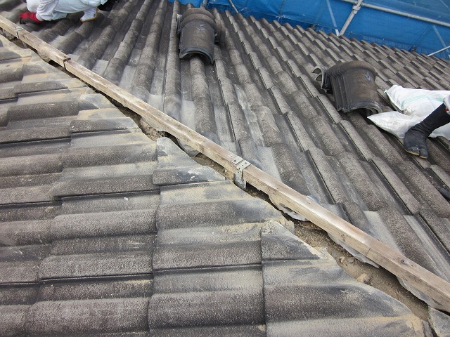 漆喰補填後の貫板